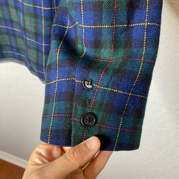 Vintage Pendleton Tartan Plaid Wool Blazer Jacket S - Picture 10 of 12